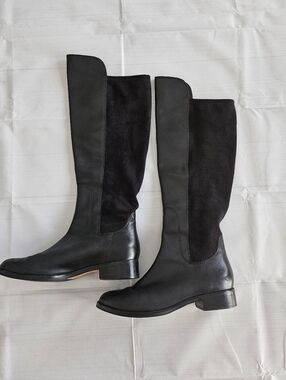 Cole Haan Nike Air Whitley Black Leather And. Suede Tall Boot